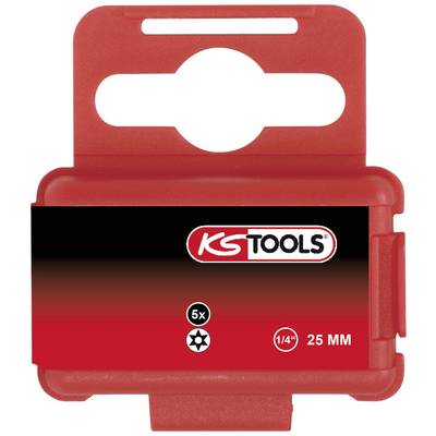 Capuchon de protection rouge avec logo 'KS Tools', adapté pour douilles de 25 mm, lot de 5 pièces, entraînement 1/4 pouce.