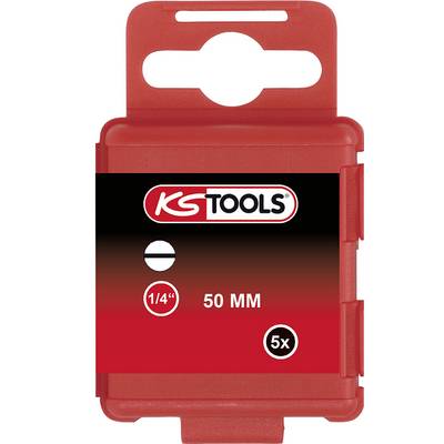 Emballage rouge pour outils KG avec inscription en blanc et rouge, indiquant les dimensions 50 mm et 1/4". Contient cinq pièces.