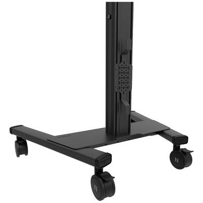 Un support mobile sur roulettes, adapté aux moniteurs ou écrans. Construction robuste et hauteur réglable.