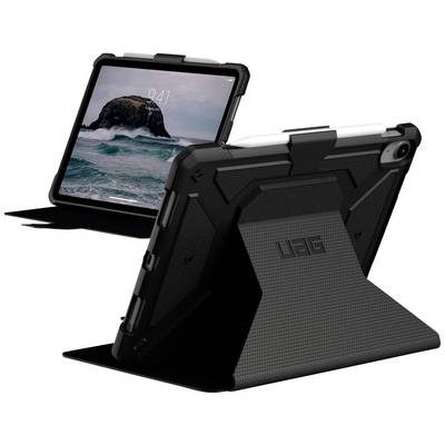 Un étui de protection noir pour tablette, conçu dans un format support et offrant une protection complète.