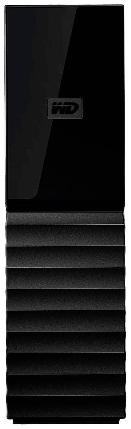 Disque dur externe avec un motif de nervures verticales sur le boîtier.