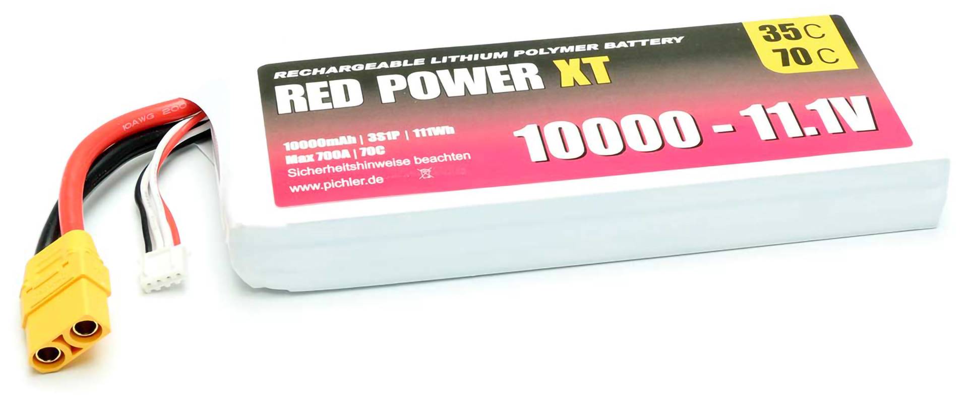 Red Power Pack de batterie (LiPo) 11.1 V 10 Ah Nombre de cellules: 3 35 C Softcase XT90