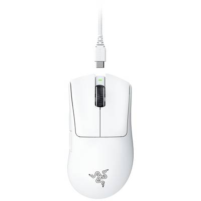 Razer DeathAdder V3 Pro, Droitier, Optique, RF Wireless + USB Type-C, 30000 DPI, Blanc-0
