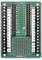 Une carte de développement Arduino verte avec une barrette de connexion noire, marquée avec des broches telles que A0-A5, D12-D13, GND et un connecteur USB en haut.