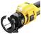 Un tournevis-perceuse électrique jaune avec embout de forage, lumière LED et poignée bimanuelle. Nom de marque partiellement visible.