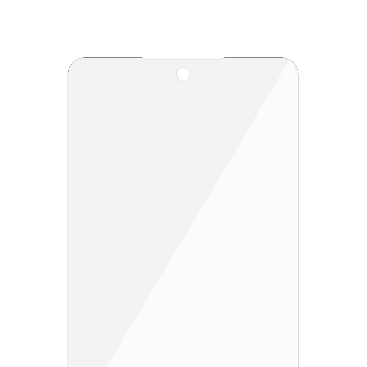 Carte blanche rectangulaire en plastique avec un trou rond au centre en haut. Aucune marque ou texte visible.