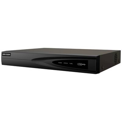 Enregistreur noir avec port USB et indicateurs de statut sur la façade. Appareil de vidéosurveillance.