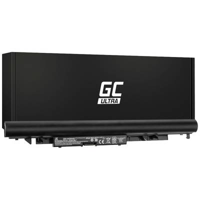 Batterie d'ordinateur portable noire avec le logo blanc 'GC Ultra' sur la façade avant. La batterie présente des détails techniques et des marquages de sécurité.