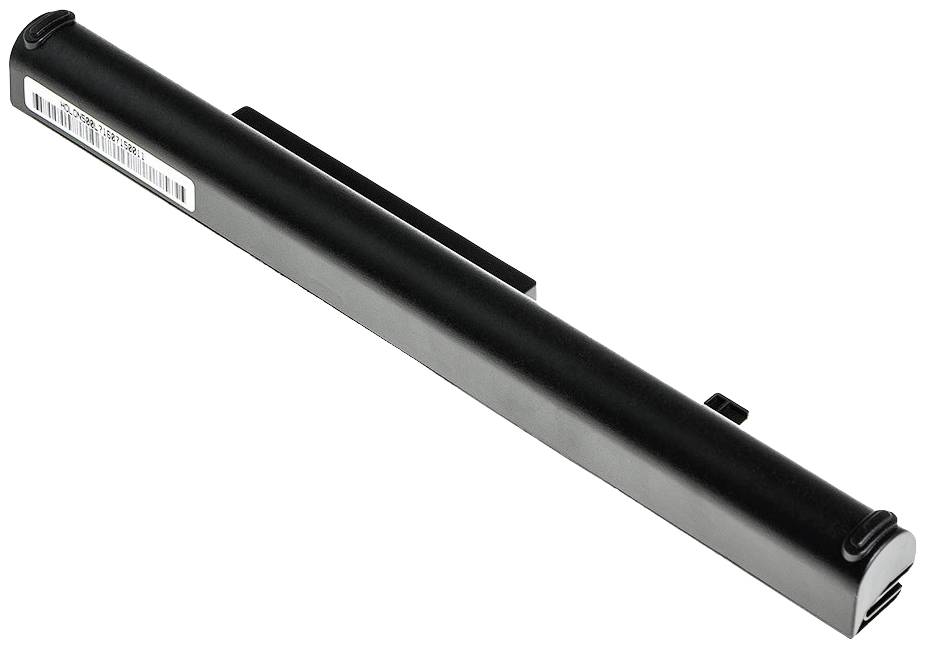 Batterie d'ordinateur portable noire de forme cylindrique.