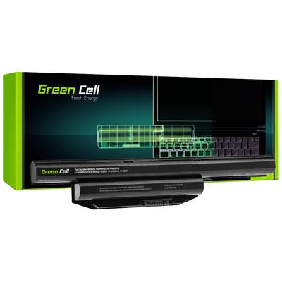 Batterie d'ordinateur portable de Green Cell avec son emballage. Un aperçu légèrement transparent d'un ordinateur portable est visible sur l'emballage.
