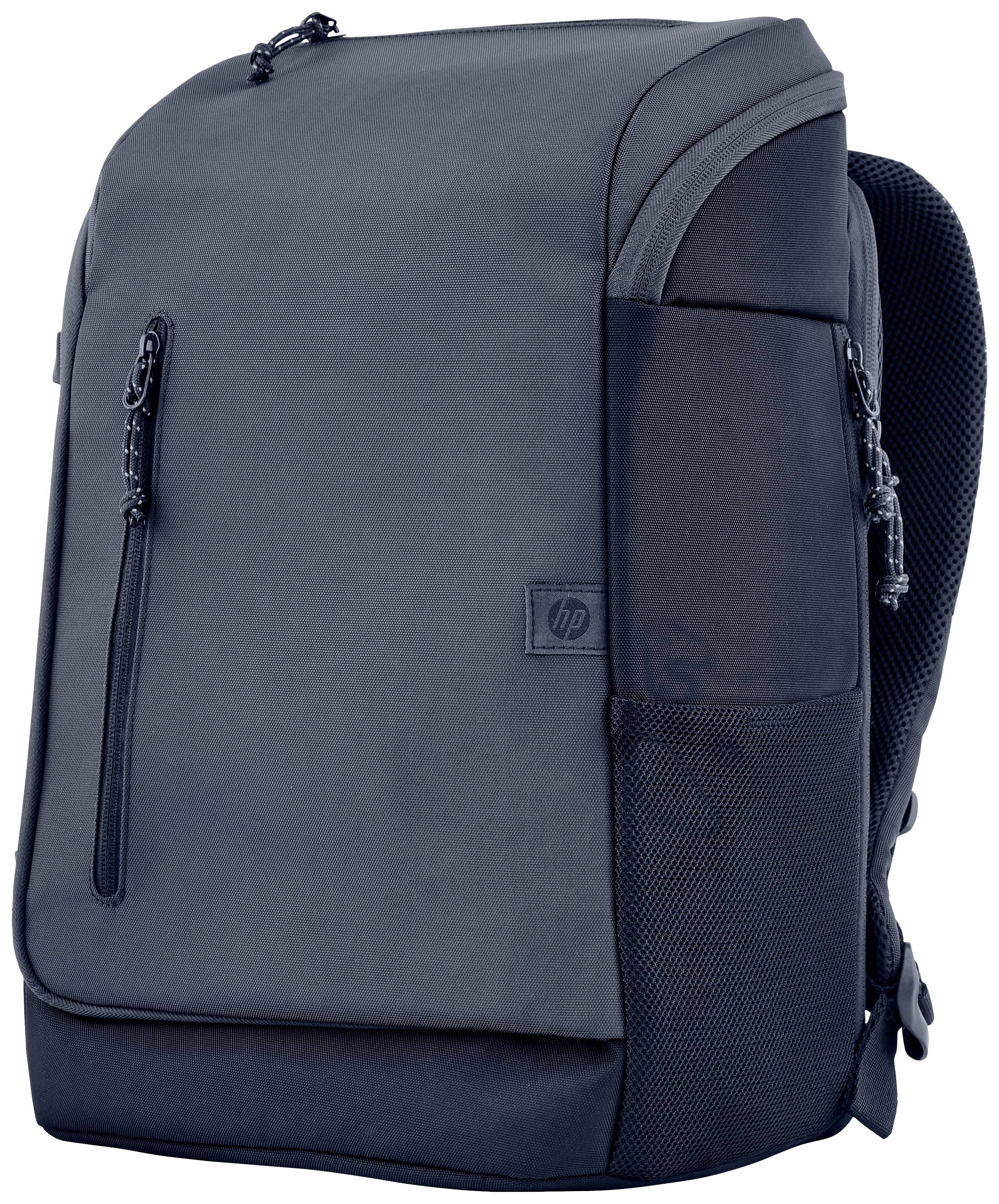 Un sac à dos noir avec plusieurs compartiments à fermeture éclair et une poche latérale en filet. Adapté pour l'école, le travail ou les voyages.