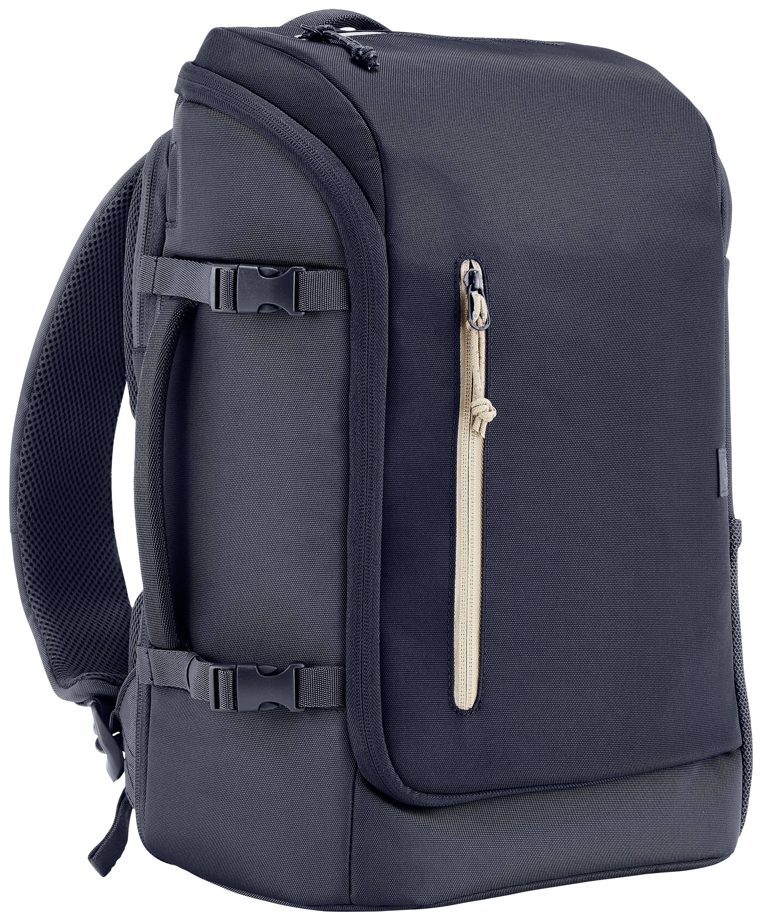 Sac à dos gris foncé avec bretelles rembourrées et une poche extérieure à fermeture éclair. Idéal pour les voyages et un usage quotidien.