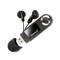 Un lecteur MP3 USB noir de la marque Intenso avec des écouteurs. Le lecteur dispose d'un couvercle amovible et de boutons de commande.