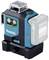 Un laser lignes Makita PEG083R vert et noir sur un socle noir, utilisé pour des travaux de précision en alignement et en mesure.