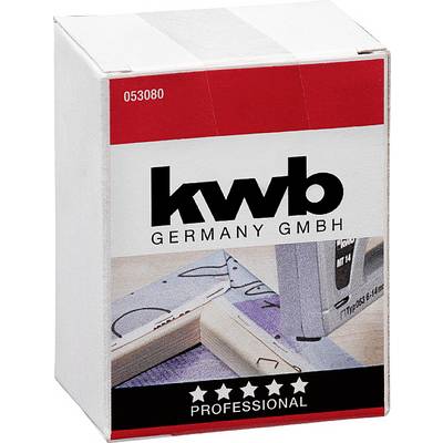 Emballage d'un produit 'kwb Germany GmbH'. L'impression montre un outil électrique et des travaux sur bois, bande rouge en haut, texte 'PROFESSIONAL'.