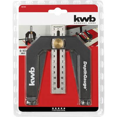 'Jauge de profondeur kwb Germany GmbH en emballage, plage de mesure 0-100 mm. Idéal pour des travaux de perçage précis. Comprend une échelle pour un mesurage précis.'