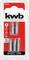 Un coffret de cinq embouts de tournevis de la marque 'kwb', adaptés à différentes vis Phillips, tailles PH 1, PH 2 et PH 3.