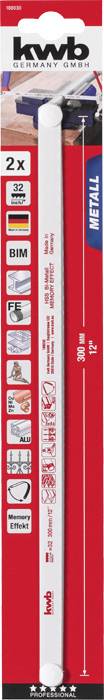 'Pack de 2 lames de scie à métaux Hwb, adapté aux travaux sur métaux.'