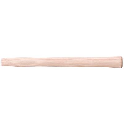 Une poignée en bois claire, de forme cylindrique, avec des veines du bois visibles, probablement destinée à un outil ou un appareil.