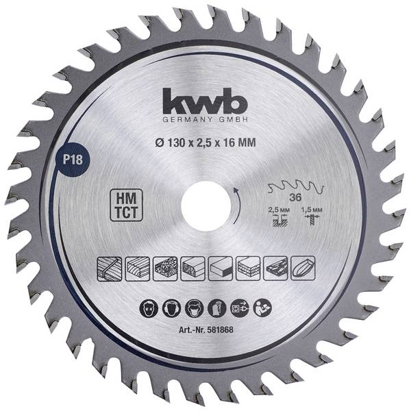 kwb  581868 Lame de scie circulaire 130 x 16 mm  1 pc(s)