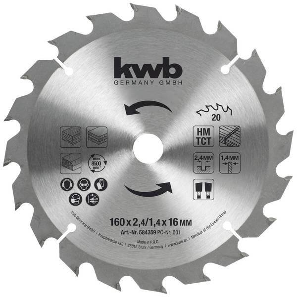 kwb  584359 Lame de scie circulaire 160 x 16 mm  1 pc(s)