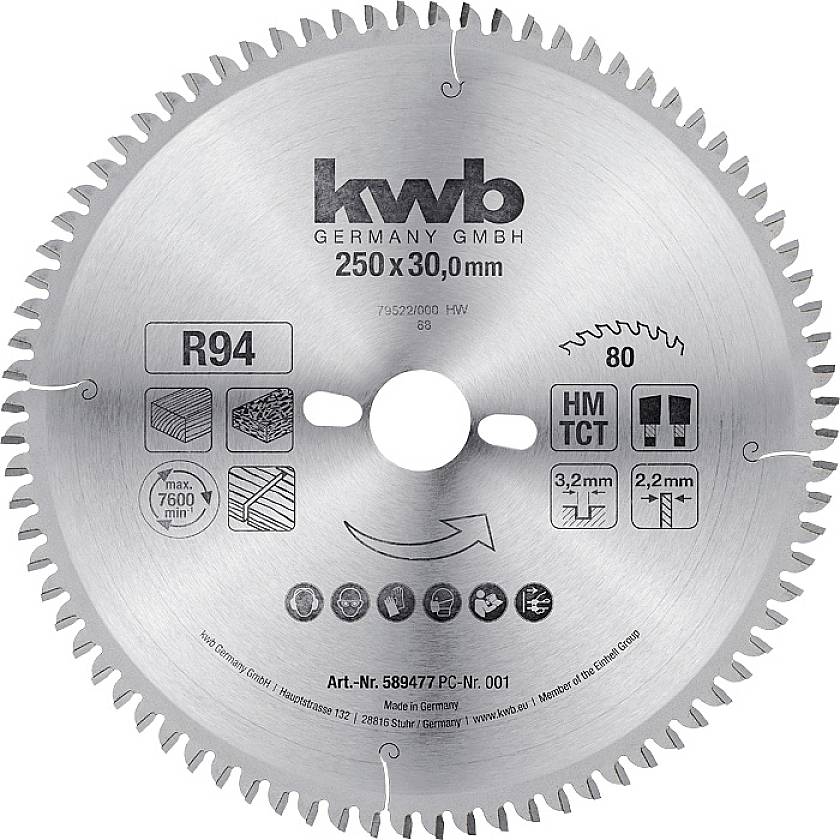 kwb 589477 Lame de scie circulaire 250 x 30 mm 1 pc(s)