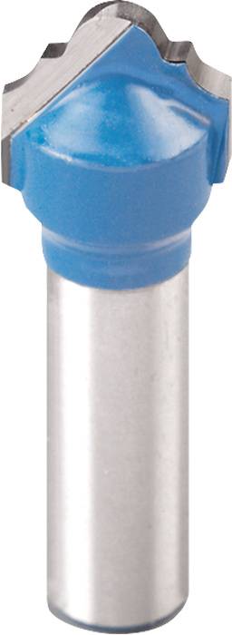 Fraise à tête bleue et tige argentée, utilisée pour l'usinage du bois ou du métal afin de créer des profils.