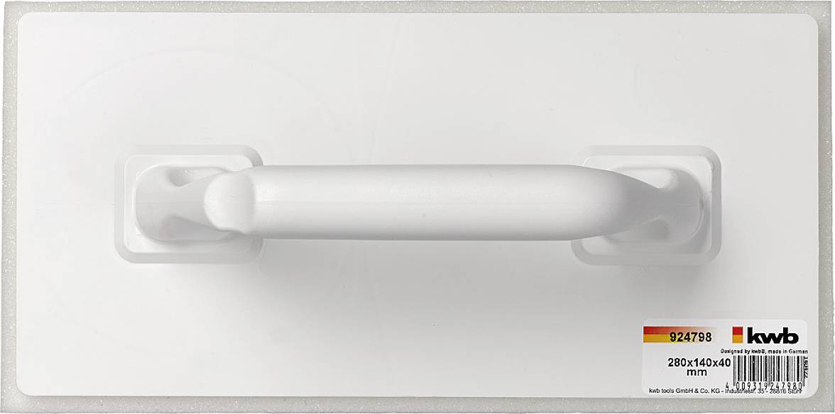 Poignée blanche en plastique, design rectangulaire, adaptée à une manipulation sécurisée. Numéro de produit '924789' en bas à droite.