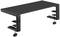 Support de table noir avec deux pinces sur les côtés pour la fixation. Robuste et au design moderne, adapté aux espaces de travail.