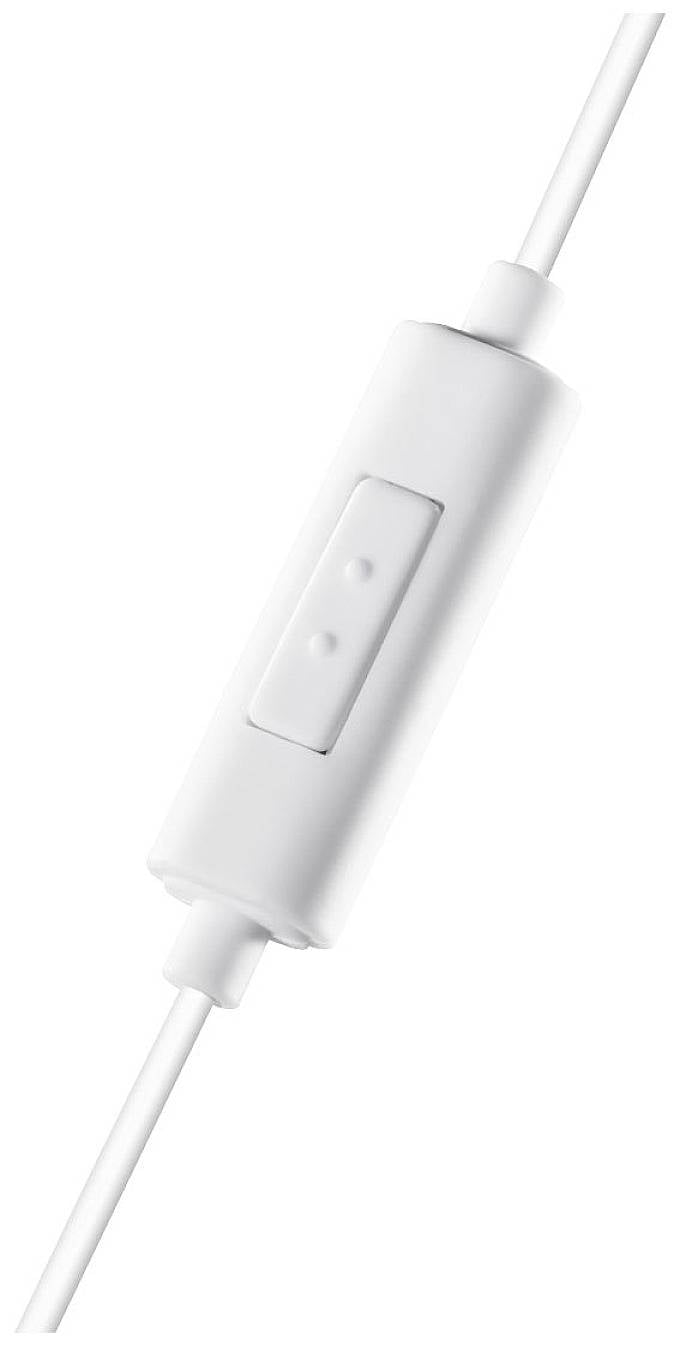 Interrupteur à câble blanc avec bouton rotatif sur fond blanc.