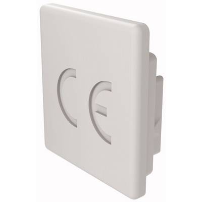 Plaque de couverture blanche avec le symbole 'CE' estampé, marquant la conformité aux normes européennes des produits.