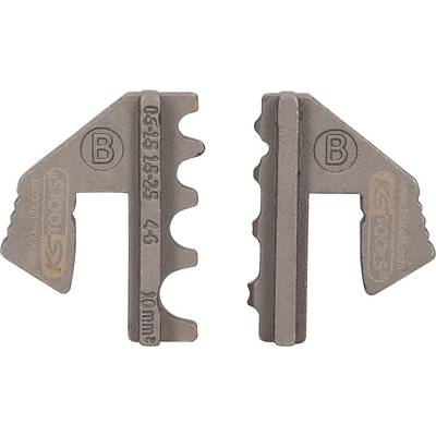 Deux calibres métalliques pour dents portant l'inscription 'KS Tools', destinés à mesurer les dimensions des dents en millimètres. À gauche : Mesures 05-15-25 ; À droite : Mesures 4-6.