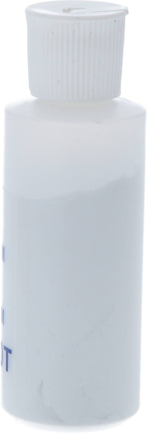 Une bouteille en plastique blanc avec bouchon à vis, probablement destinée à des produits cosmétiques ou de nettoyage.