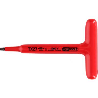 Tournevis à poignée en T rouge avec inscription 'TX27', isolé pour 1000V.