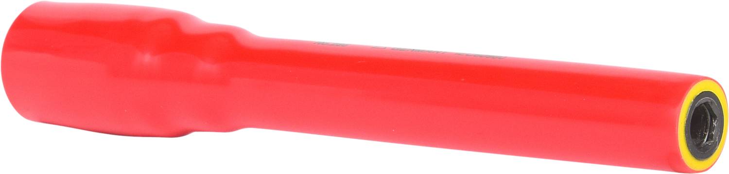 Poignée de clé à molette rouge avec revêtement isolant pour un travail en toute sécurité avec l'électricité.