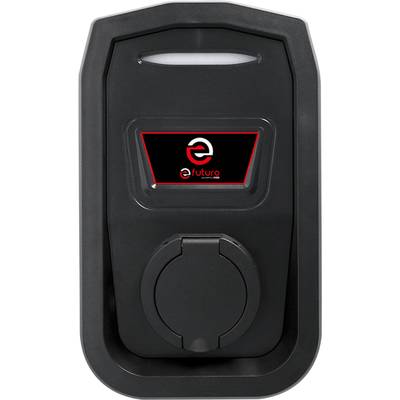 Serrure électronique noire pour porte avec un design futuriste et un marquage central rouge.