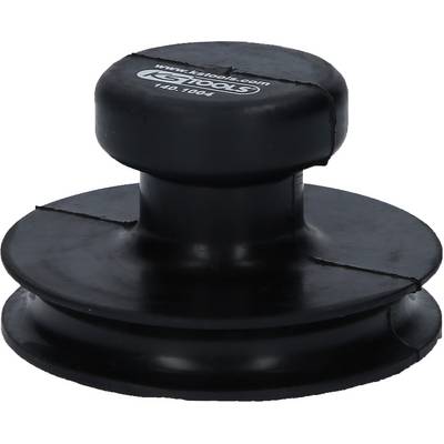 Support magnétique noir et rond avec poignée et fentes sur la face inférieure, utilisé pour protéger les toits de voitures lors de réparations.