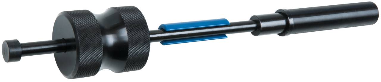 Un outil noir en forme de cylindre, doté d'une poignée et de touches bleues, probablement destiné à des applications techniques ou industrielles.