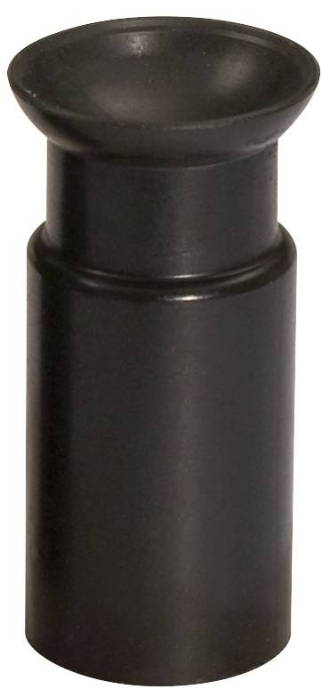 Un entonnoir noir en plastique à ouverture étroite, couramment utilisé pour diriger l'eau ou d'autres liquides dans des récipients à petit diamètre.