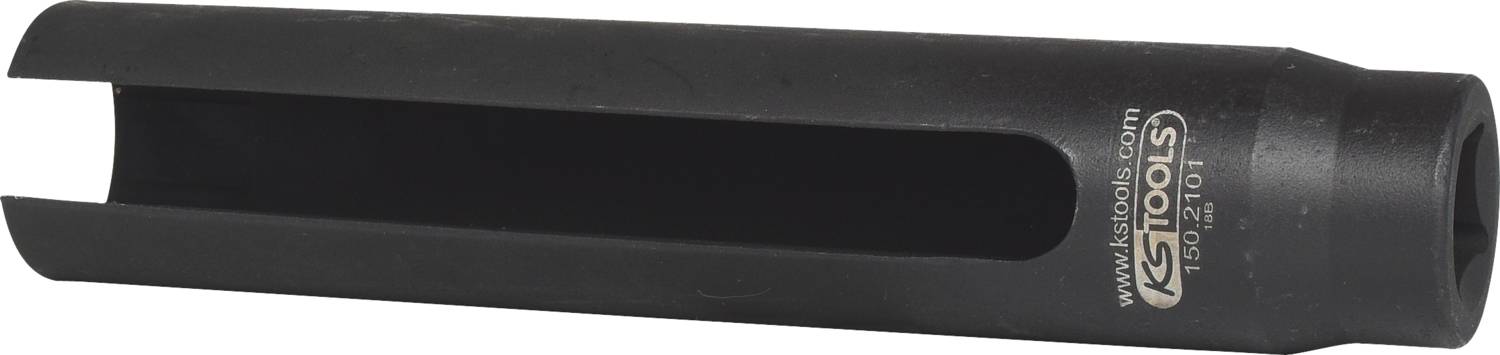 Un outil de serrage noir avec une longue ouverture étroite le long du côté, adapté à des tâches de vissage spécifiques.