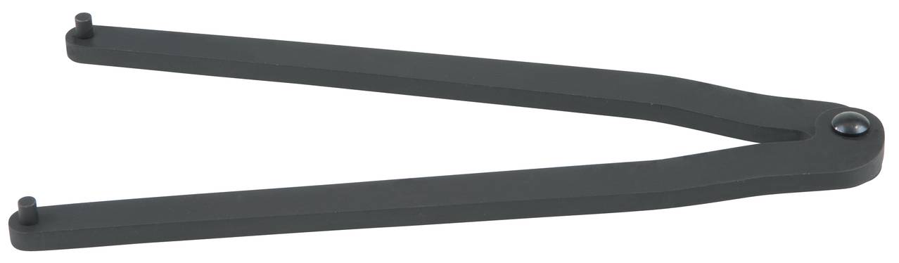 Un préhenseur noir avec deux longues bras de préhension plats, reliés par une charnière.