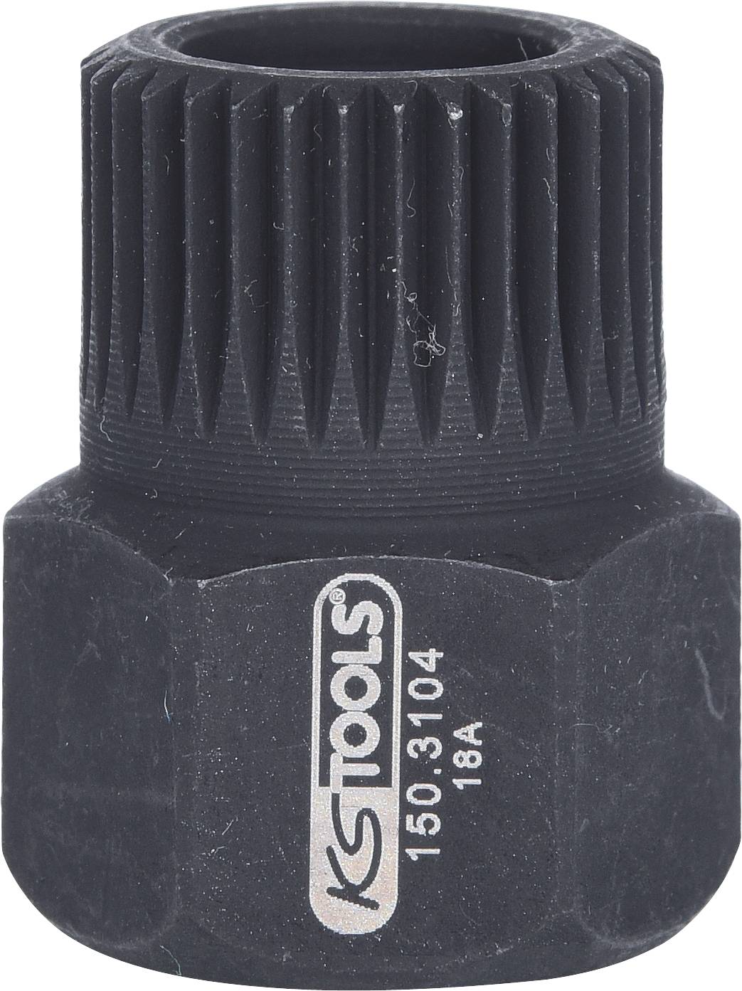 Un démonte-cassette pour vélo de KS Tools, modèle 150.3104, de couleur grise. Utilisé pour retirer les pignons de bicyclette.
