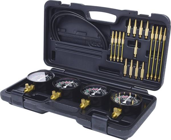 KS Tools 150.3600 Testeur de carburateur synchrone avec 4 horloges synchrones, 28 pcs
