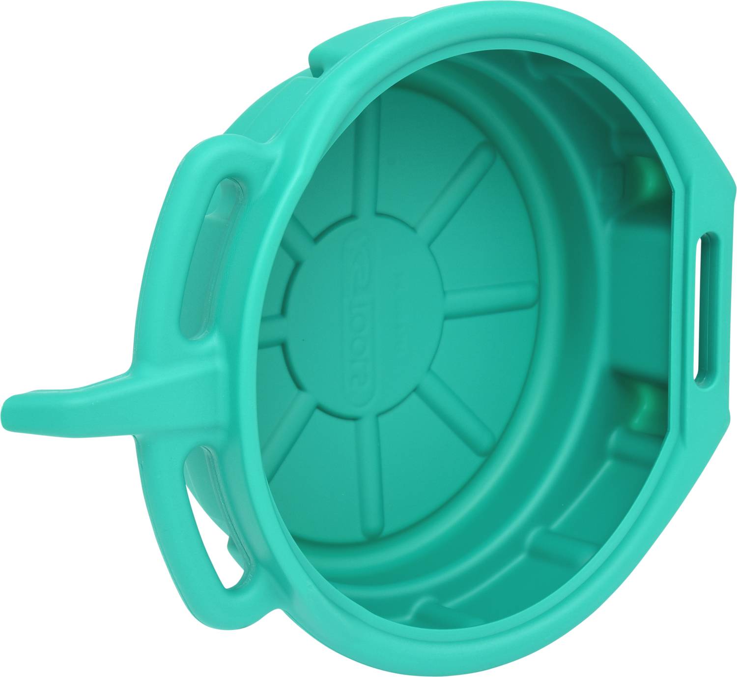 Couvercle en plastique vert avec poignée, adapté pour les contenants ronds.