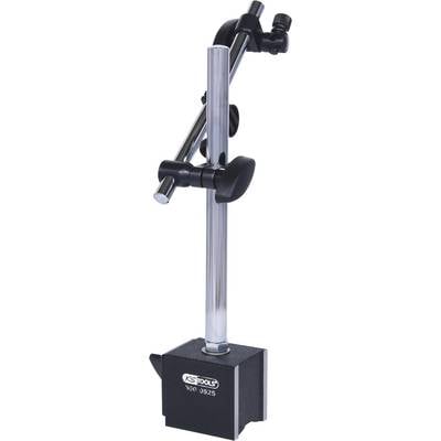 Support de comparateur magnétique avec bras réglable et base magnétique puissante. Idéal pour le positionnement précis d'instruments de mesure.
