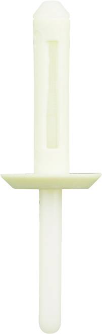 Un outil en plastique blanc, de forme allongée, avec un bord plat et une poignée, probablement un spatule ou un racloir.