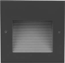 Applique murale carrée à lamelles horizontales, adaptée à l'éclairage extérieur, finition noir mat.