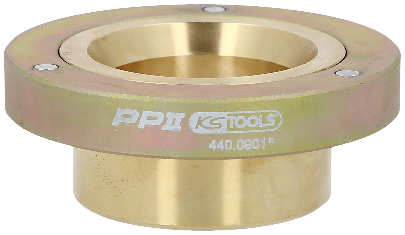 Un adaptateur de bague en bronze portant l'inscription 'KS Tools 440.0801', probablement un composant pour un outil technique ou mécanique.