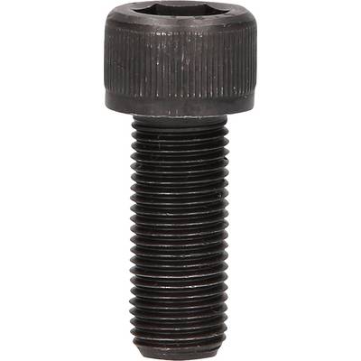 Un boulon à tête hexagonale cannelée en métal noir avec filetage.