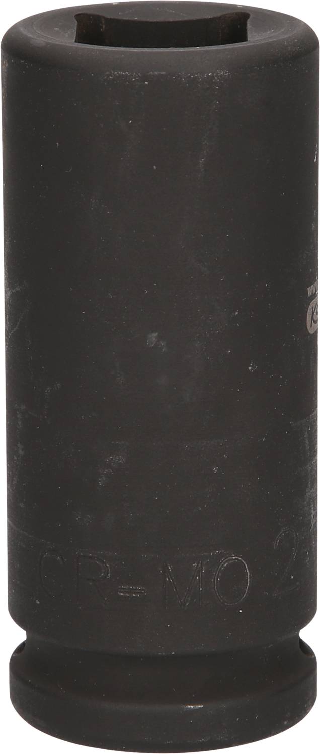 Douille de serrage noire, probablement en métal, de forme cylindrique. Utilisée pour les travaux de vissage avec des clés à cliquet ou des clés dynamométriques.